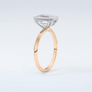 2.0 CT Emerald Cut Bezel Solitaire Moissanite Engagement Ring 12