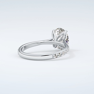 1.5 CT Oval Cut Pave Style Moissanite Engagement Ring 15