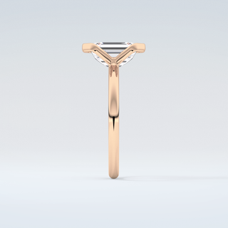 2.0 CT Emerald Cut Half Bezel Moissanite Engagement Ring 11