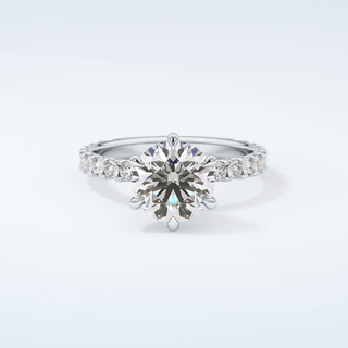 2.0 CT Round Cut Pave Moissanite Engagement Ring 13