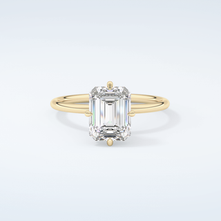 2.0 CT Emerald Cut Solitaire Moissanite Engagement Ring 1
