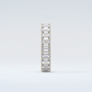 4.6 TCW Emerald Shaped Moissanite Wedding Band 5