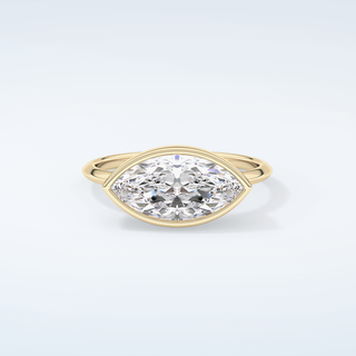 1.0 CT East West Marquise Cut Solitaire Style Moissanite Engagement Ring 1