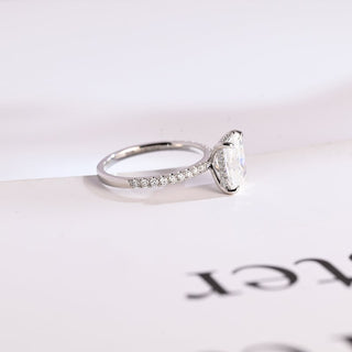Stunning 1.0 - 2.0 CT Emerald Moissanite Engagement Ring With Hidden Halo Design 9