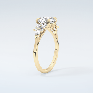 2.0 CT Round Cut Cluster Style Moissanite Engagement Ring 6