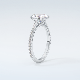 2.0 CT Oval Cut Pave Moissanite Engagement Ring 18