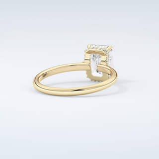 2.0 CT Emerald Cut Hidden Halo Moissanite Engagement Ring 3