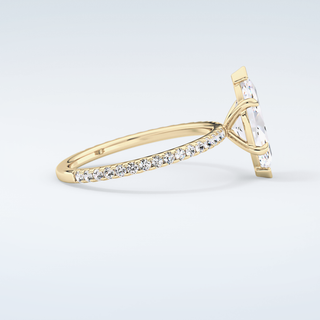 1.5 CT Marquise Cut Pave Moissanite Engagement Ring 4