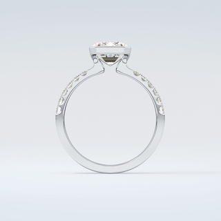 2.0 CT Emerald Cut Half Bezel Moissanite Engagement Ring 14