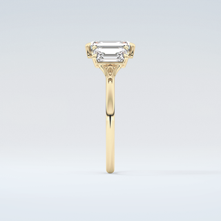 2.0 CT Emerald Cut Three Stone Moissanite Engagement Ring 5