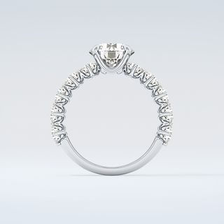 2.0 CT Round Cut Pave Moissanite Engagement Ring 14