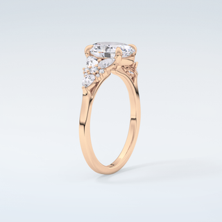 2.0 CT Oval Cut Cluster Moissanite Engagement Ring 12