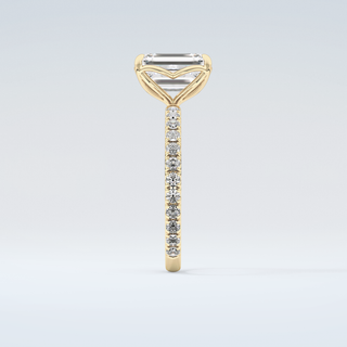 1.75 CT Emerald Cut Pave Moissanite Engagement Ring 5