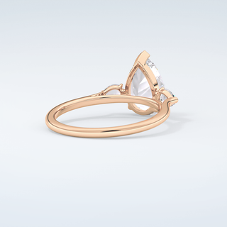 2.0 CT Pear Cut Three Stone Moissanite Engagement Ring 9