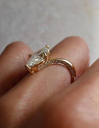2.5 CT Marquise Swirl Hidden Pave Lab Grown Engagement Ring