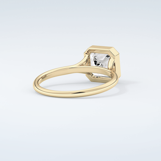 1.25 CT Asscher Cut Solitaire Bezel Moissanite Engagement Ring 3
