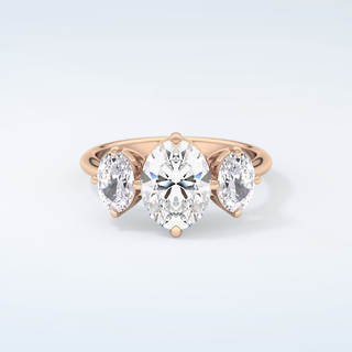 2.0 CT Oval Cut Three Stone Moissanite Engagement Ring 7