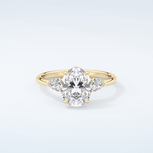 2.0 CT Oval Cut Three Stone Moissanite Engagement Ring