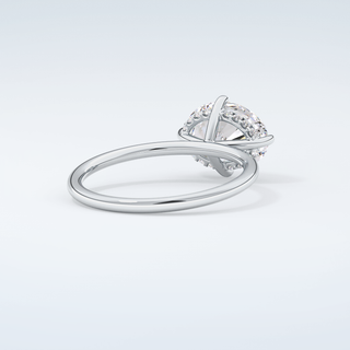 2.0 CT East West Oval Cut Hidden Halo Moissanite Engagement Ring 15