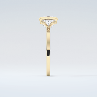 2.0 CT Princess Cut Half Bezel Moissanite Engagement Ring 5