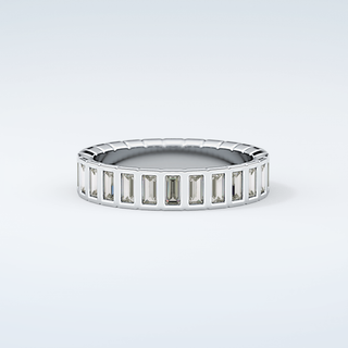 0.44 TCW Baguette Shaped Moissanite Wedding Band 16