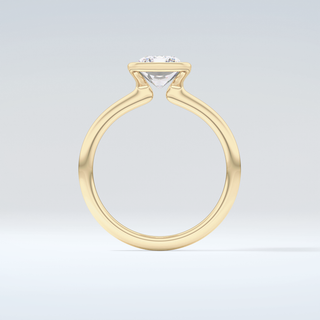 2.0 CT Radiant Cut Half Bezel Moissanite Engagement Ring 2