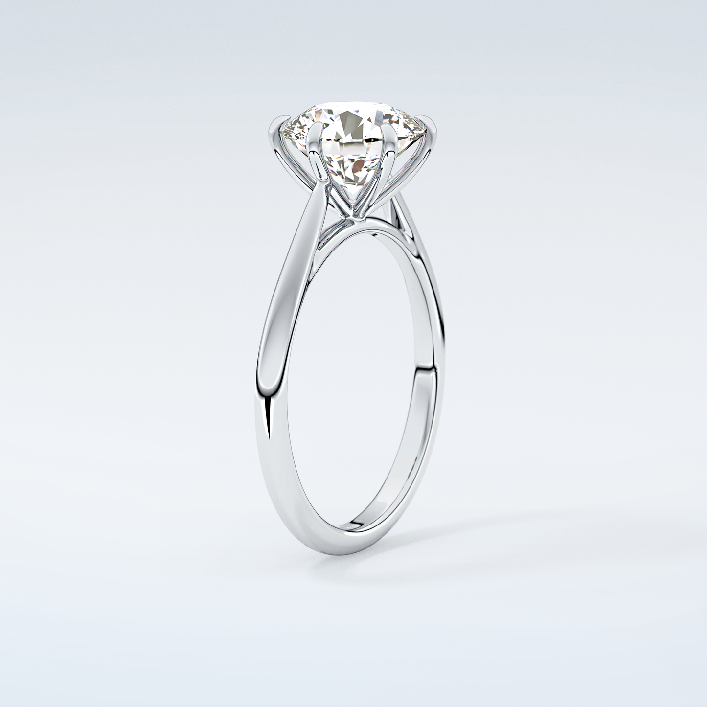 2.0 CT Round Cut Solitaire Moissanite Engagement Ring