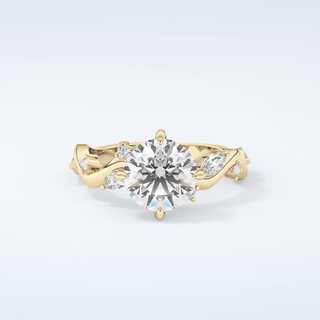 1.5 CT  Round Cut Twig Style Moissanite Engagement Ring 1