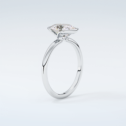 2.0 CT Oval Cut Solitaire Style Moissanite Engagement Ring