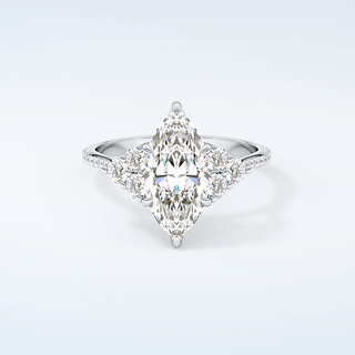 1.5  CT Marquise Cut Cluster & Pave Moissanite Engagement Ring 13