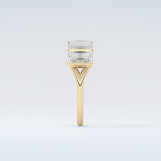 2.5 TCW Emerald Shaped Moissanite Wedding Band 5