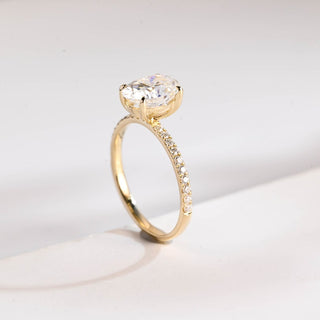Stunning 1.0 - 2.0 CT Oval Moissanite Engagement Ring with Pave Design 5