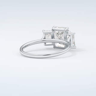 2.0 CT Emerald Cut Three Stone Moissanite Engagement Ring 15