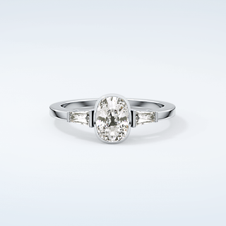 2.0 CT Oval Cut Three Stone Moissanite Engagement Ring 13