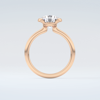 2.0 CT Round Cut Half Bezel Moissanite Engagement Ring 8