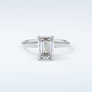 2.0 CT Emerald Cut Hidden Halo Moissanite Engagement Ring 13
