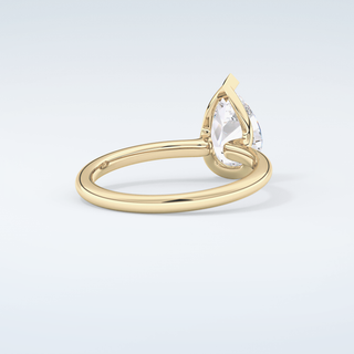 2.0 CT Pear Cut Half Bezel Moissanite Engagement Ring 3