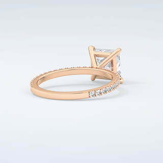 2.0 CT Princess Cut Pave Moissanite Engagement Ring 9