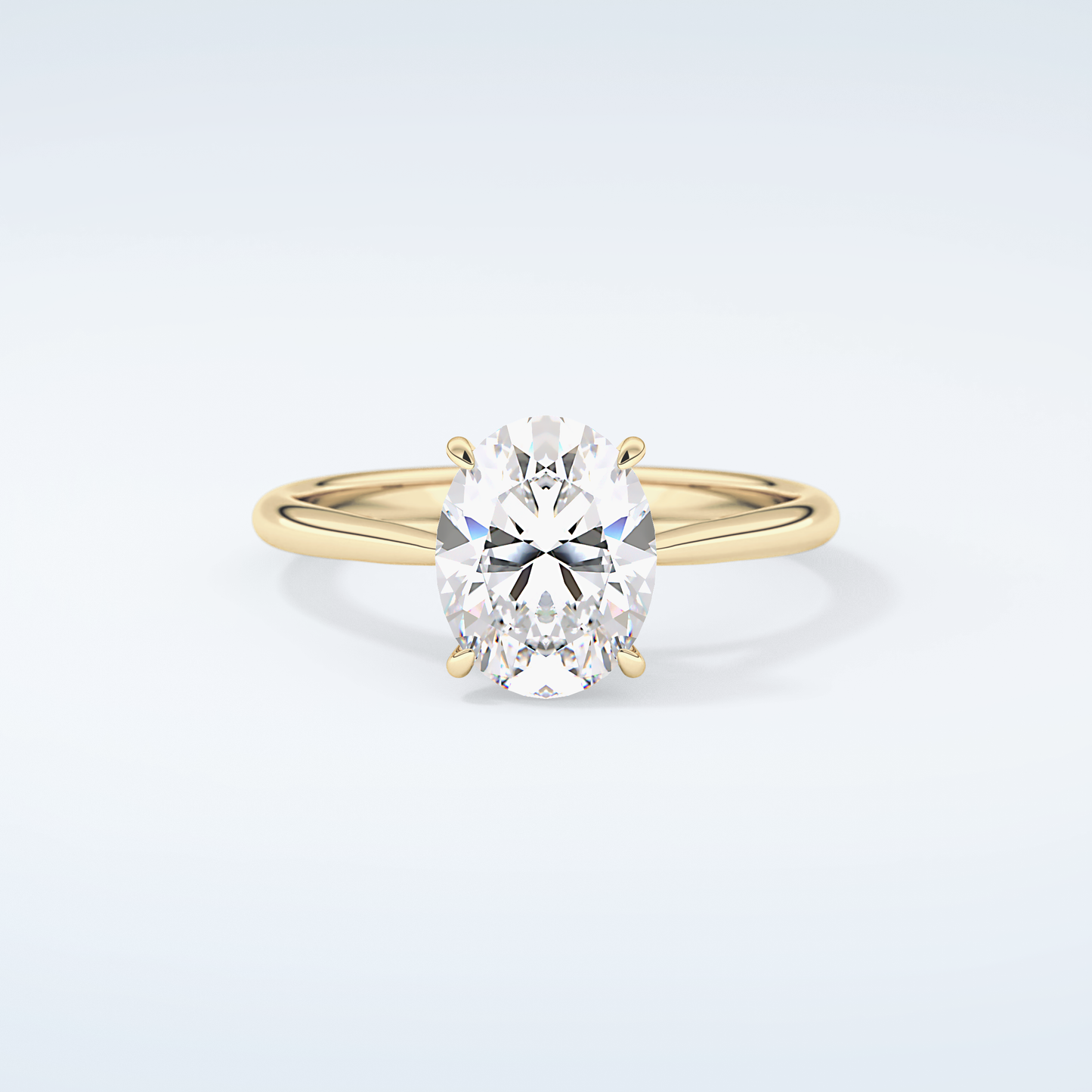 2.0 CT Oval Cut Solitaire Moissanite Engagement Ring