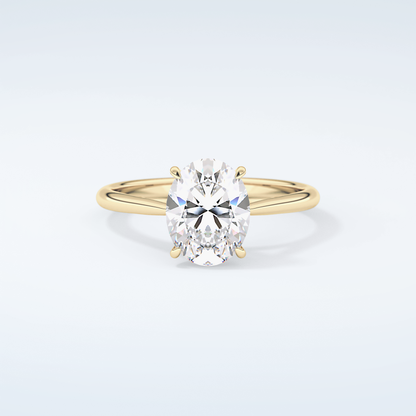 2.0 CT Oval Cut Solitaire Moissanite Engagement Ring