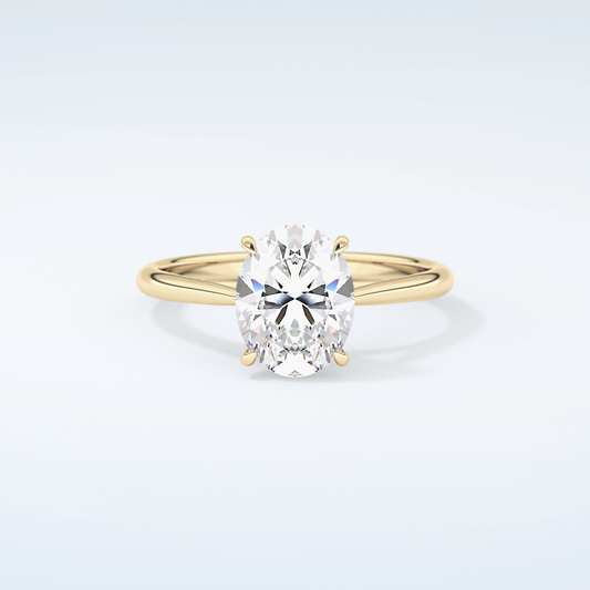 2.0 CT Oval Cut Solitaire Moissanite Engagement Ring