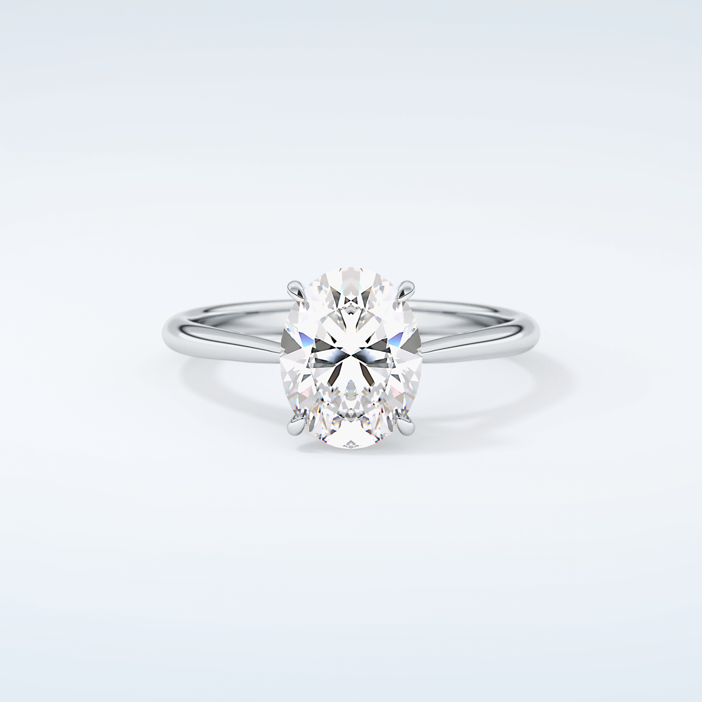 2.0 CT Oval Cut Solitaire Moissanite Engagement Ring