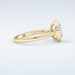 1.5 CT Oval Cut Bezel Style Moissanite Engagement Ring 4