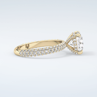 2.0 CT Round Cut Hidden Halo Pave Moissanite Engagement Ring 4