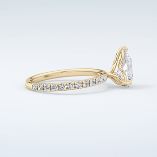 1.5 CT Pear Cut Pave Moissanite Engagement Ring 4