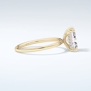 2.0 CT Radiant Cut Hidden Halo Moissanite Engagement Ring 4