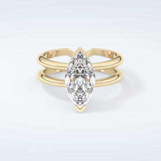 2.0 CT Marquise Cut Double Shank Style Moissanite Engagement Ring 1