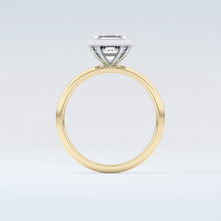 2.0 CT Asscher Cut Half Bezel Solitaire Moissanite Engagement Ring 2