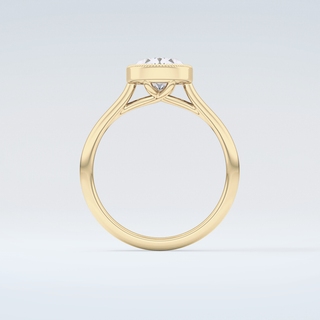 1.5 CT Oval Cut Bezel Style Moissanite Engagement Ring 2