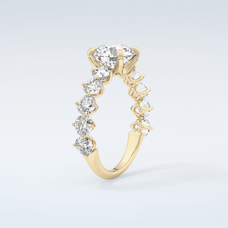 2.0 CT Round Cut Pave Moissanite Engagement Ring 6